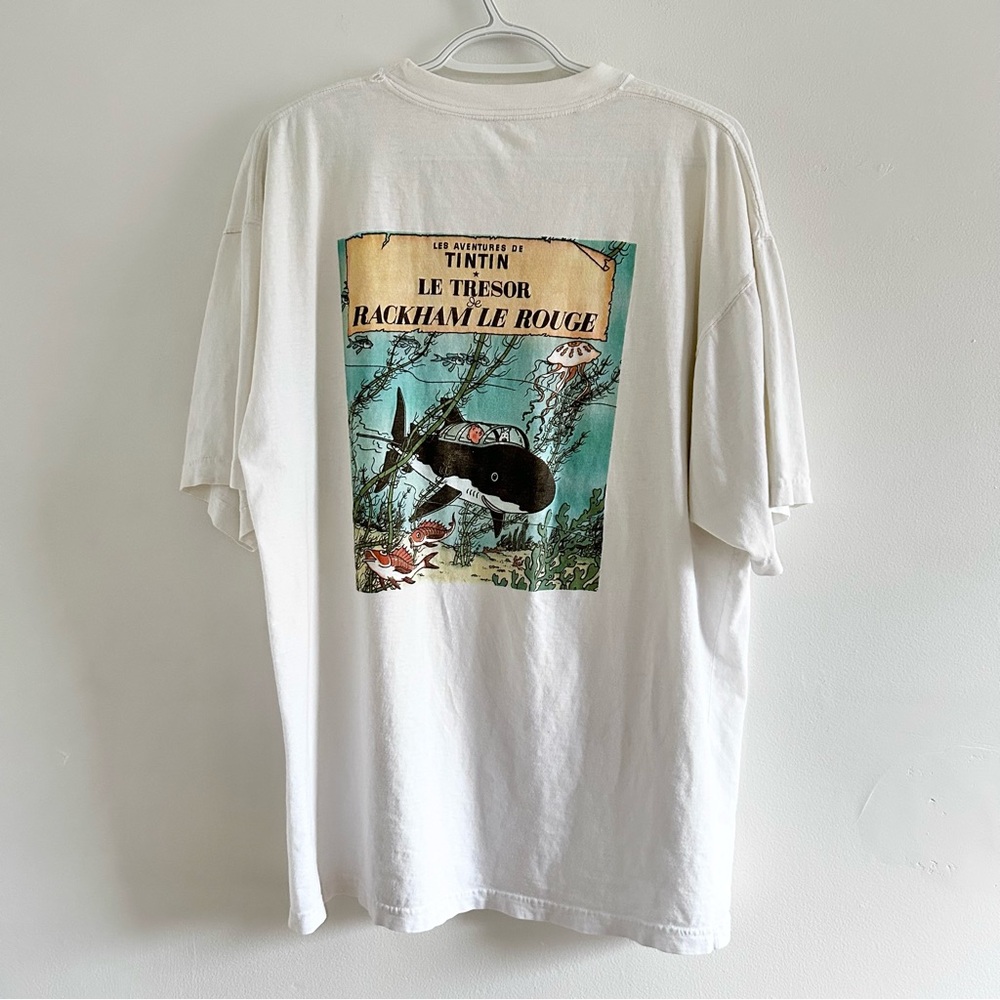 Vintage Tintin Graphic T shirt Rackham Le Rouge 90’s